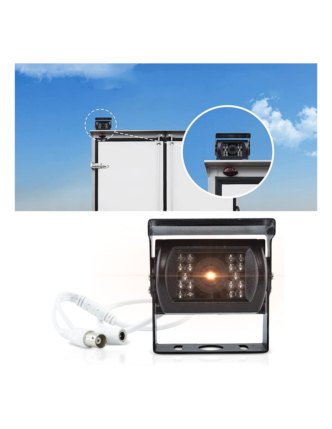 Telecamera Retromarcia Retrocamera Auto Camper Suv 9 Led Con Filo Colo Lm 728t - Foto 4