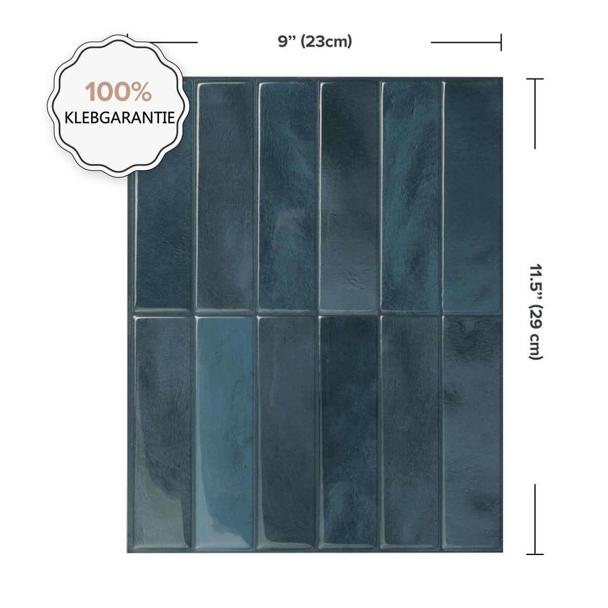 Lot de 10 crédences adhésives pour cuisine, salle de bain, carrelage mural, bleu - 2