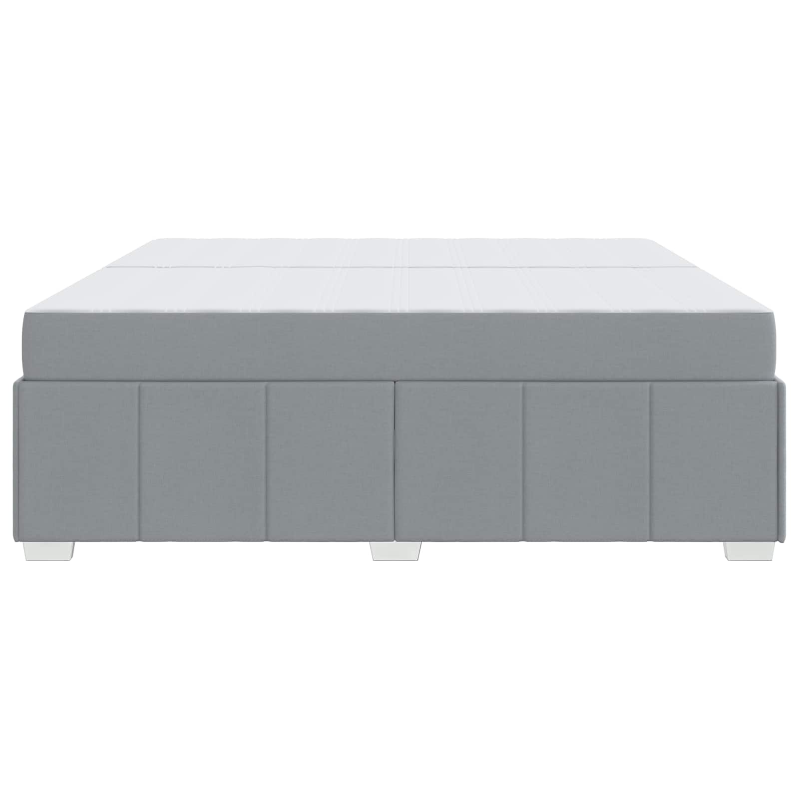 Cadre de lit avec matelas, gris clair, 200 x 200 cm, tissu - 7