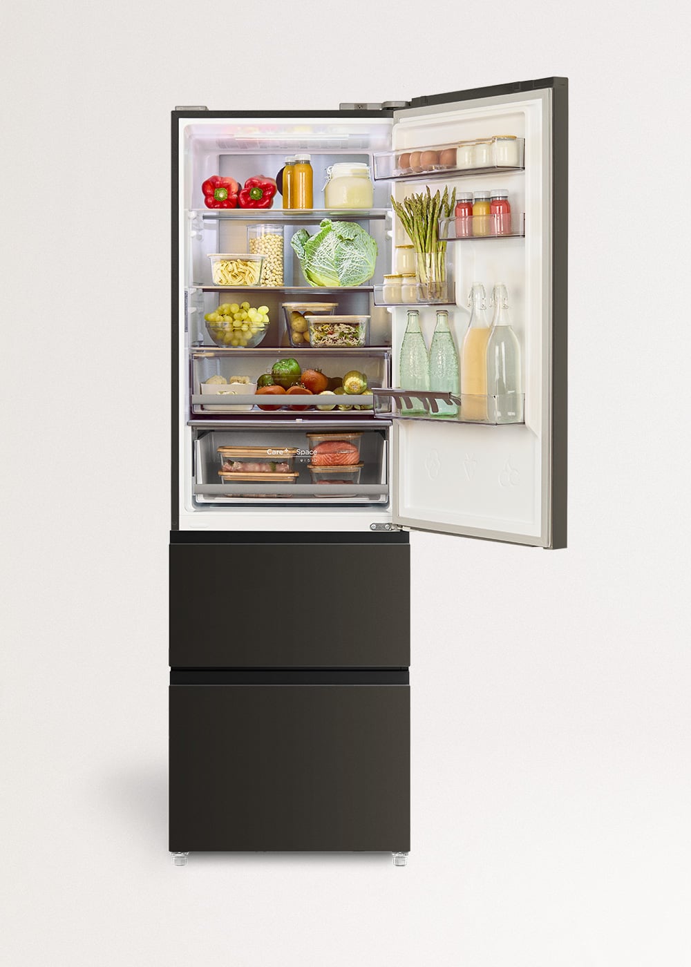 CREATE - FRIDGE STUDIO COMBI PRO FLEX 401 - Réfrigérateur 401L No Frost à l'italienne avec, Space Pro et Care+- Noir - 2