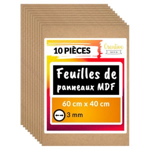 Plaque de médium MDF 3 mm 20 x 20