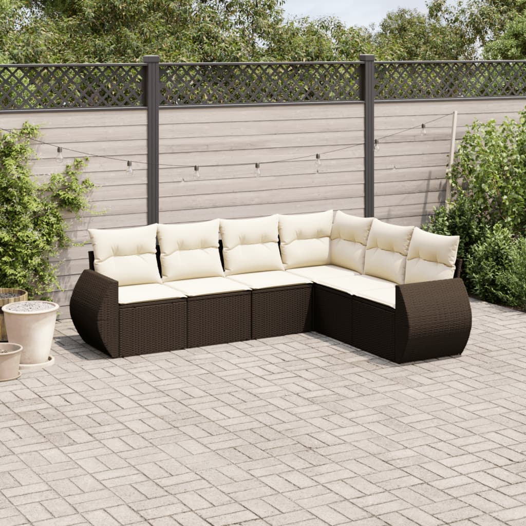 6-cz. zestaw wypoczynkowy do ogrodu, z poduszkami, brązowy vidaXL
