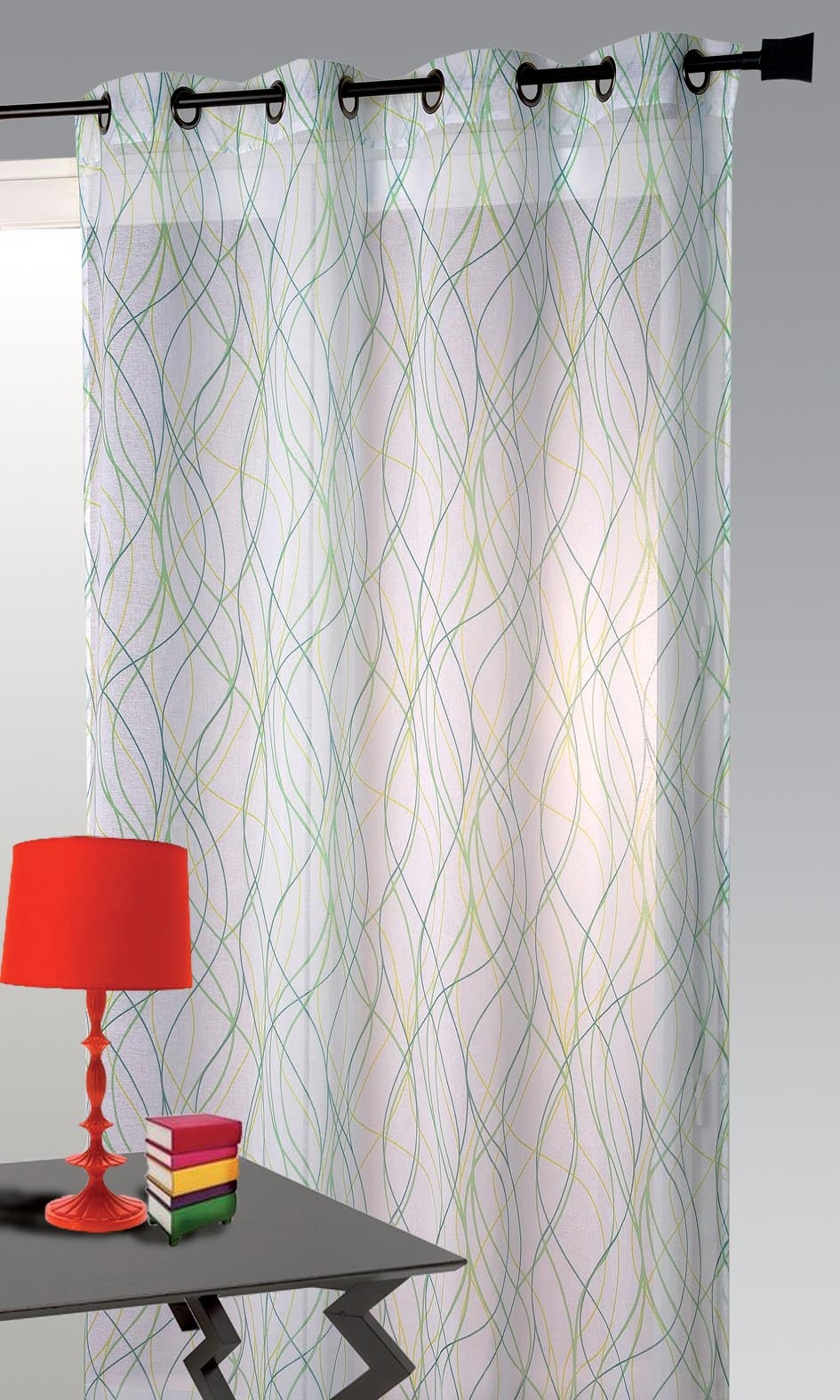 Heichkell Visillo Con Diseño De Rayas, Semitransparente, Puerta Corta, Con Cordón, Para Cocina, Comedor, Color Gris, Alto X Ancho 45 X 90 Cm