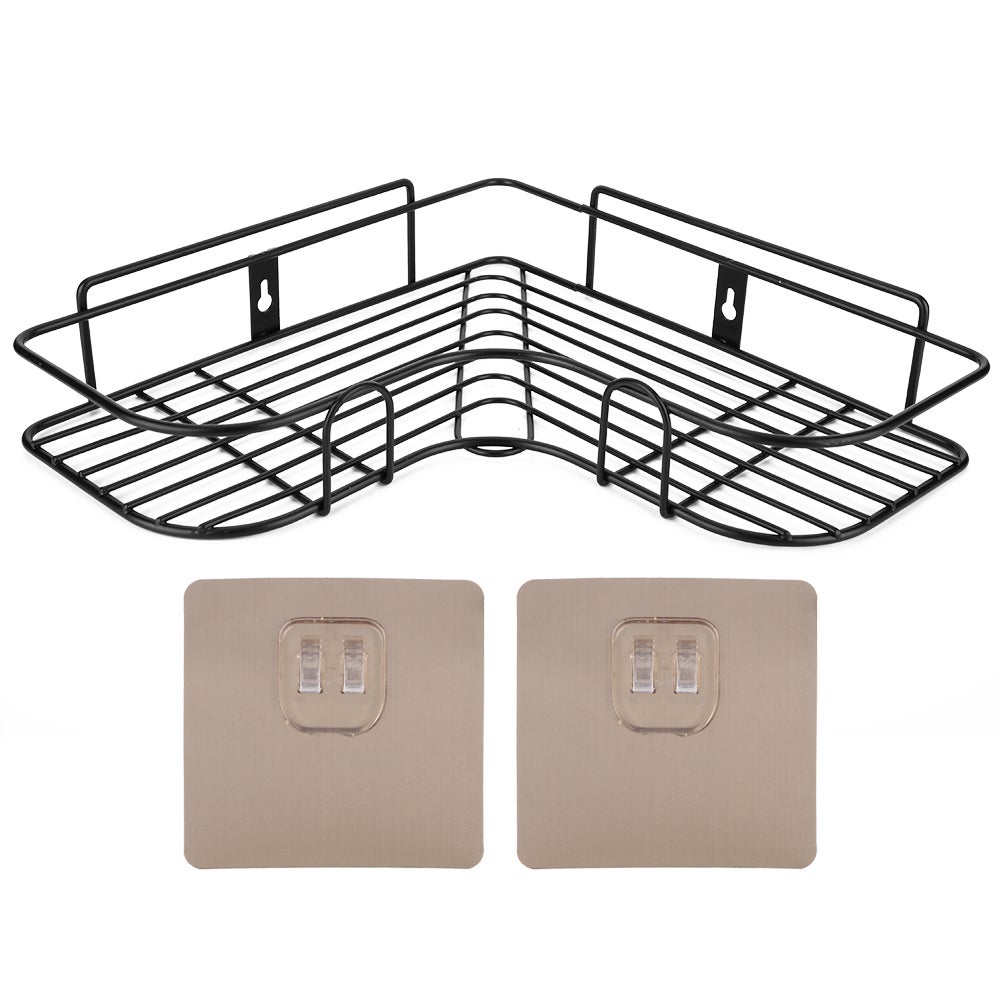 Étagère Ventouse Salle De Bain/noix - 40 Cm - Fixation Sans Perçage - Pour Savon, Rasoir, épices - Noir - 13