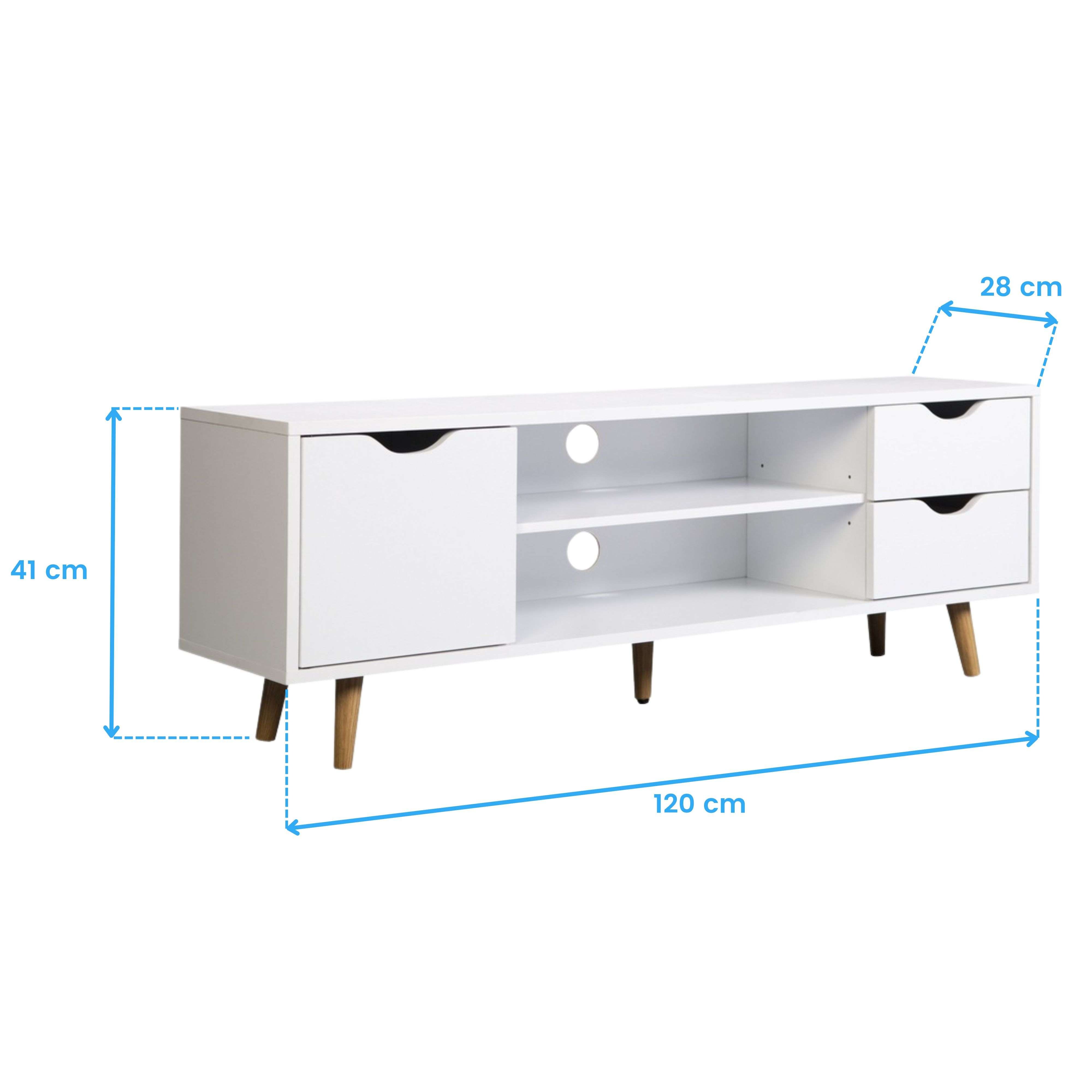 Meuble TV Fiano blanc 120x41x28 cm - 7