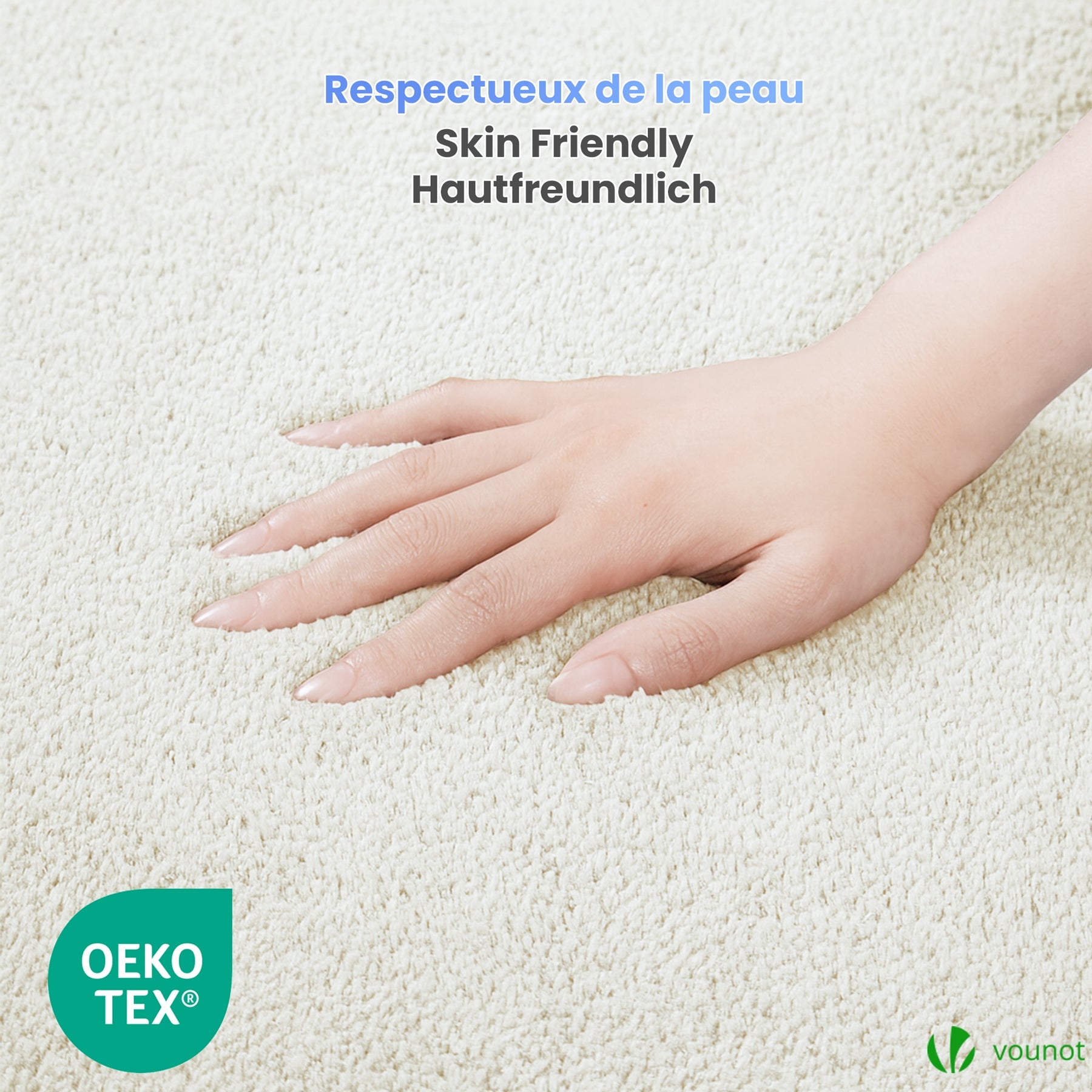 VOUNOT® Alfombra Moderna para Salón 200x300 cm, Crema - 4