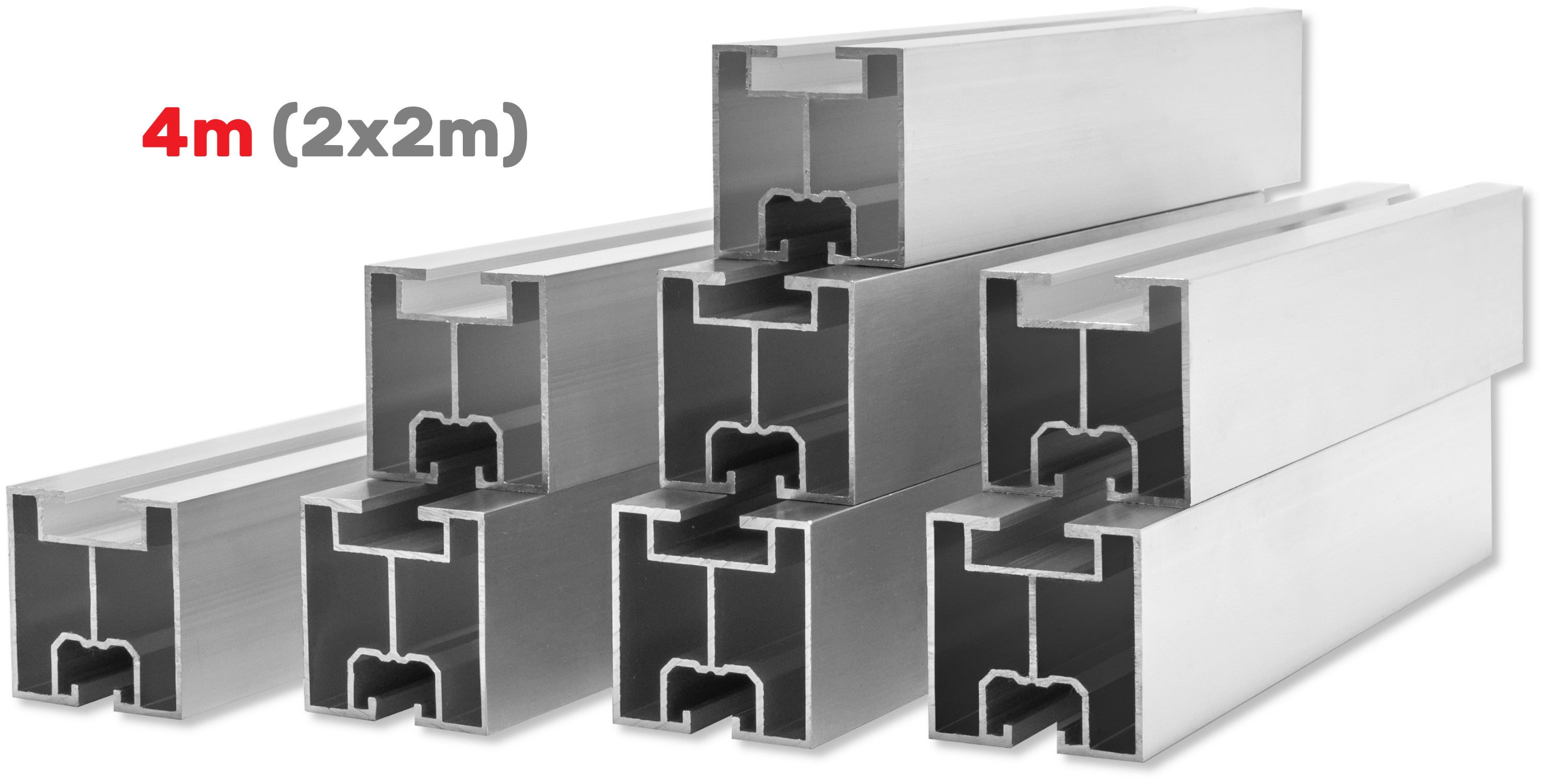 PROFILÉ DE MONTAGE PV RAIL EN ALUMINIUM 40x40 SET 4M (2X2M) TYPE T - 6