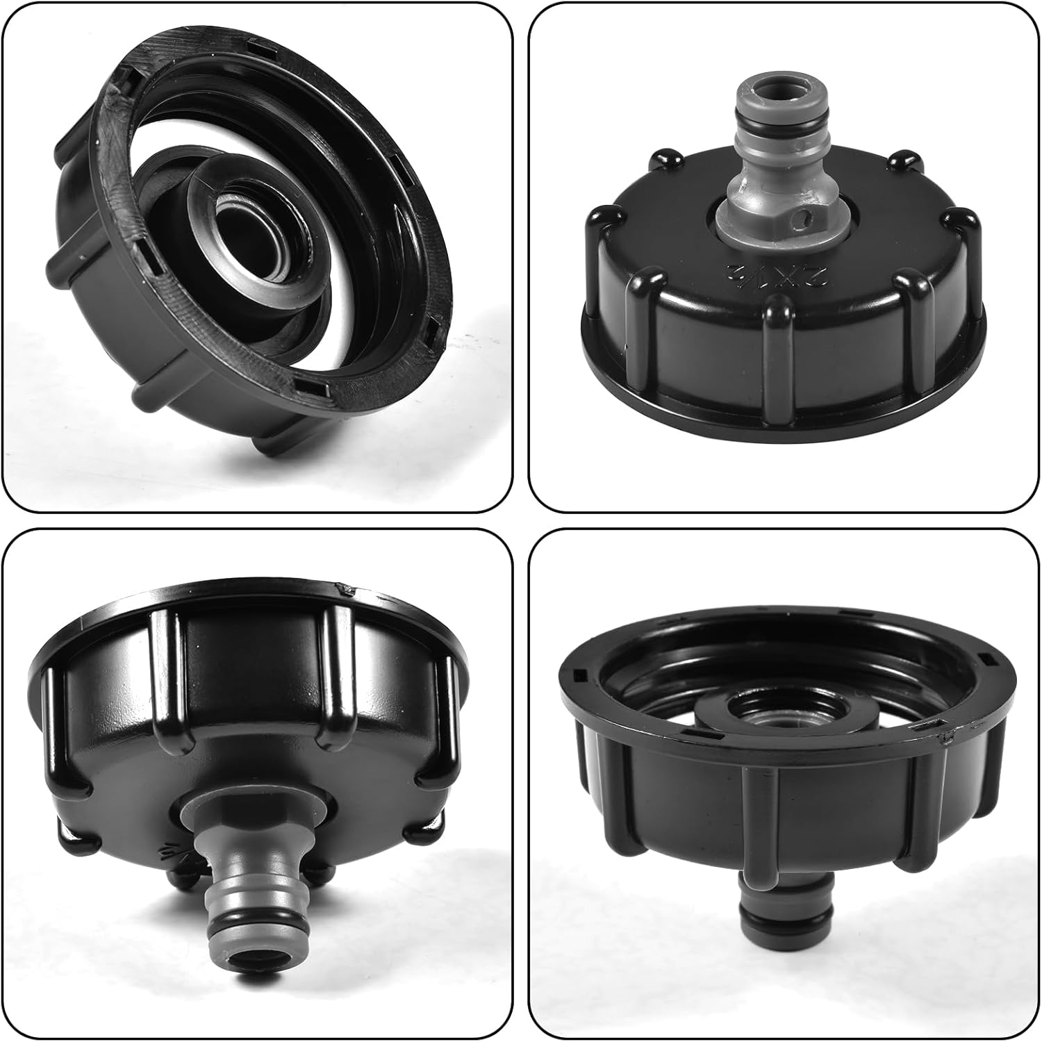 Adaptateur pour bouchon de réservoir IBC d'eau - raccord IBC S60x6 - trou fileté de 1/2 pouce - 4