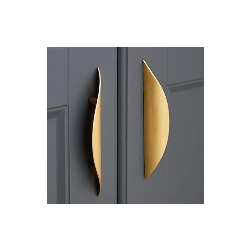 2 Pomos De Latón Macizo Dorado Hexagonales – Tiradores Para Cajones Y Armarios Con Tornillos De 25mm, 20x27mm