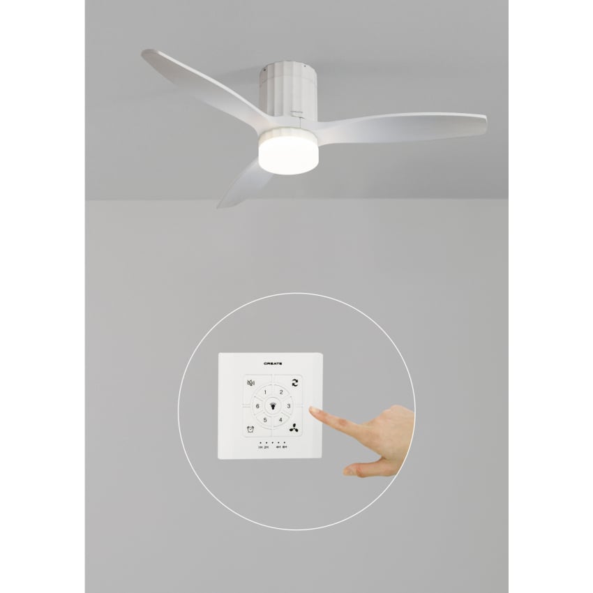 CREATE - WIND CALM LINE - Wentylator sufitowy 40W cichy Ø132 cm 100% drewna -
