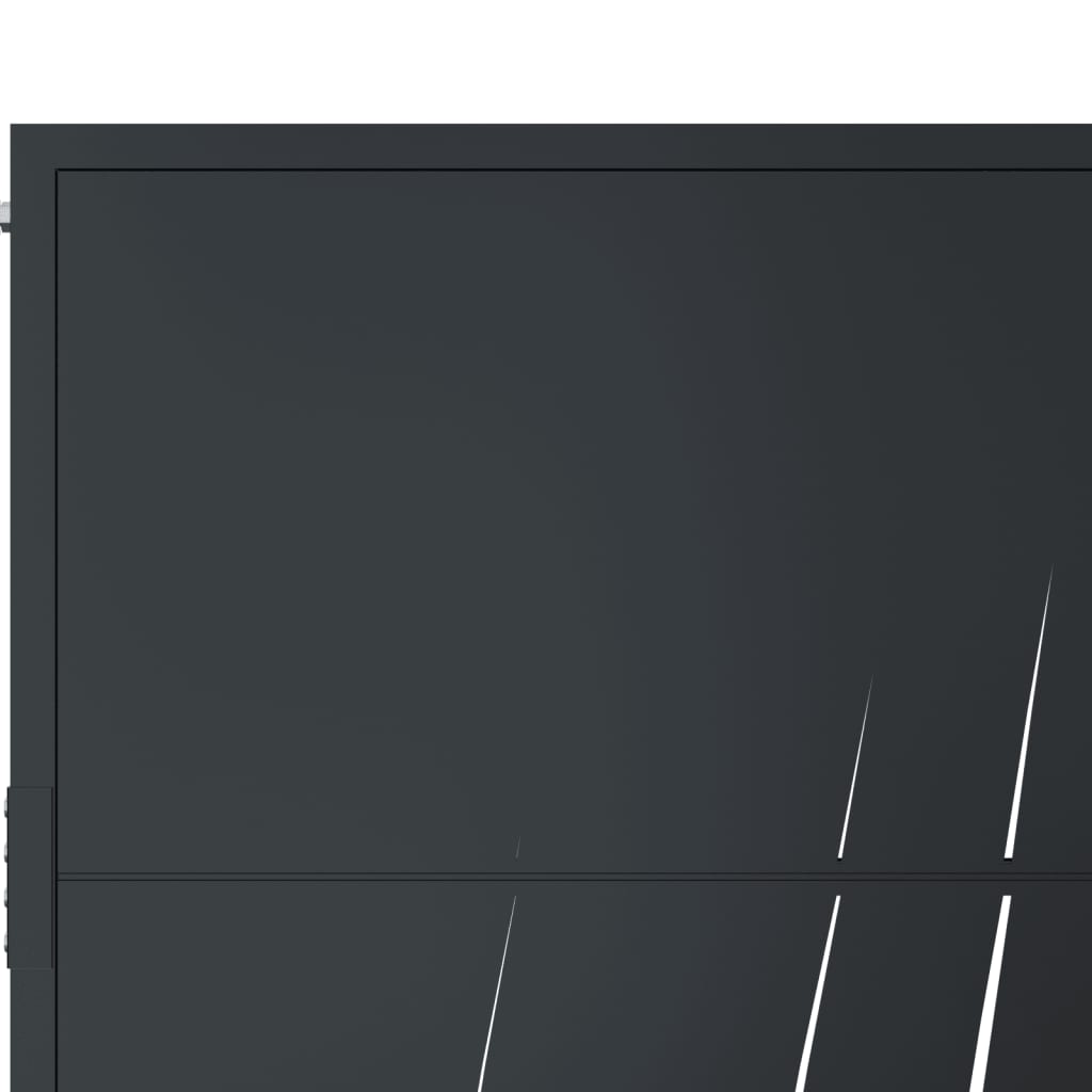 Portail de jardin Anthracite 100x125 cm Acier Design Herbe vidaXL - 6