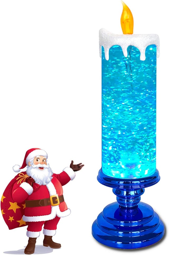 Velas eletrónicas LED de Natal com glitter rodopiante, à prova de água, recarregáveis por USB, velas sem chama com mudança de cor