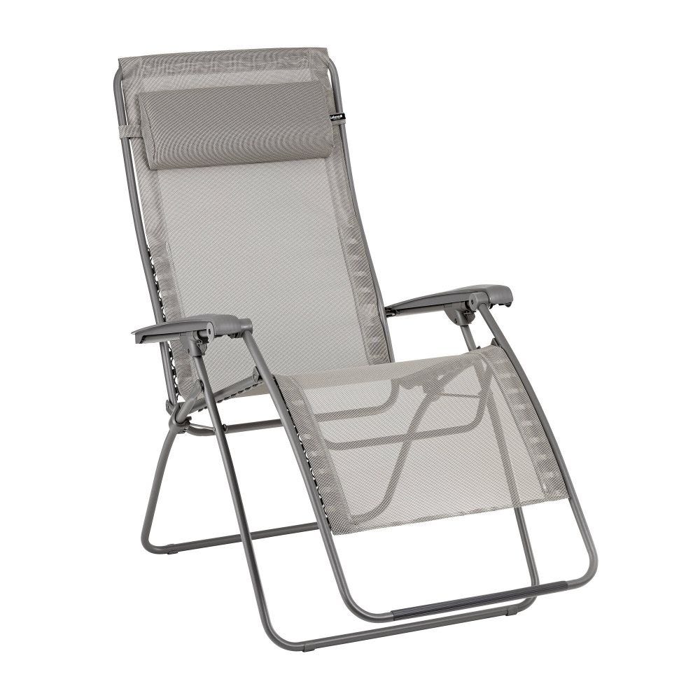 Lafuma Mobilier Fauteuil Relax Zéro Gravité RSXA Clip - Transat Pliant Batyline Aérée, Position 127°, Fabriqué En France, Têtière Réglable