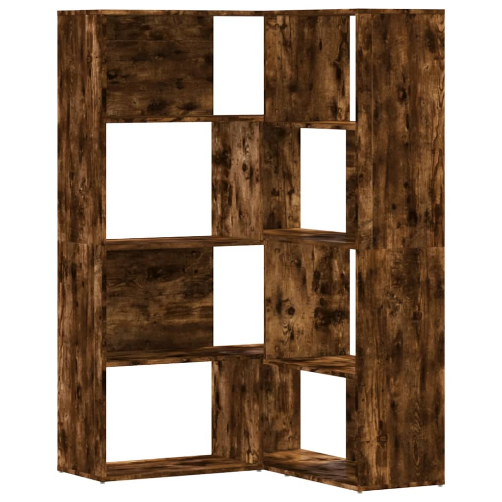 Bibliothèque D'angle En Pin Massif - 5 étagères, 51.2 Pouces De Haut, Couleur Bois Naturel, Pour Salon/chambre
