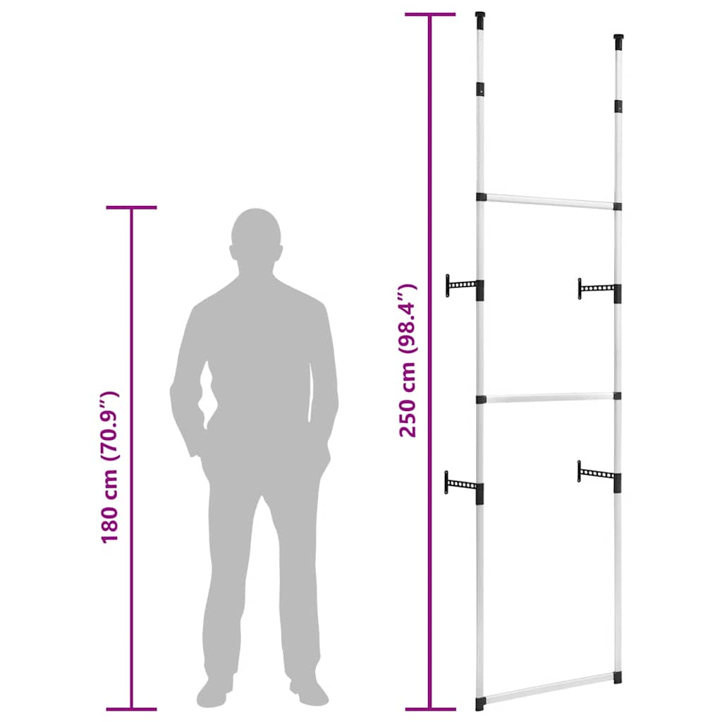 Système de garde robe télescopique avec barres Aluminium - 8