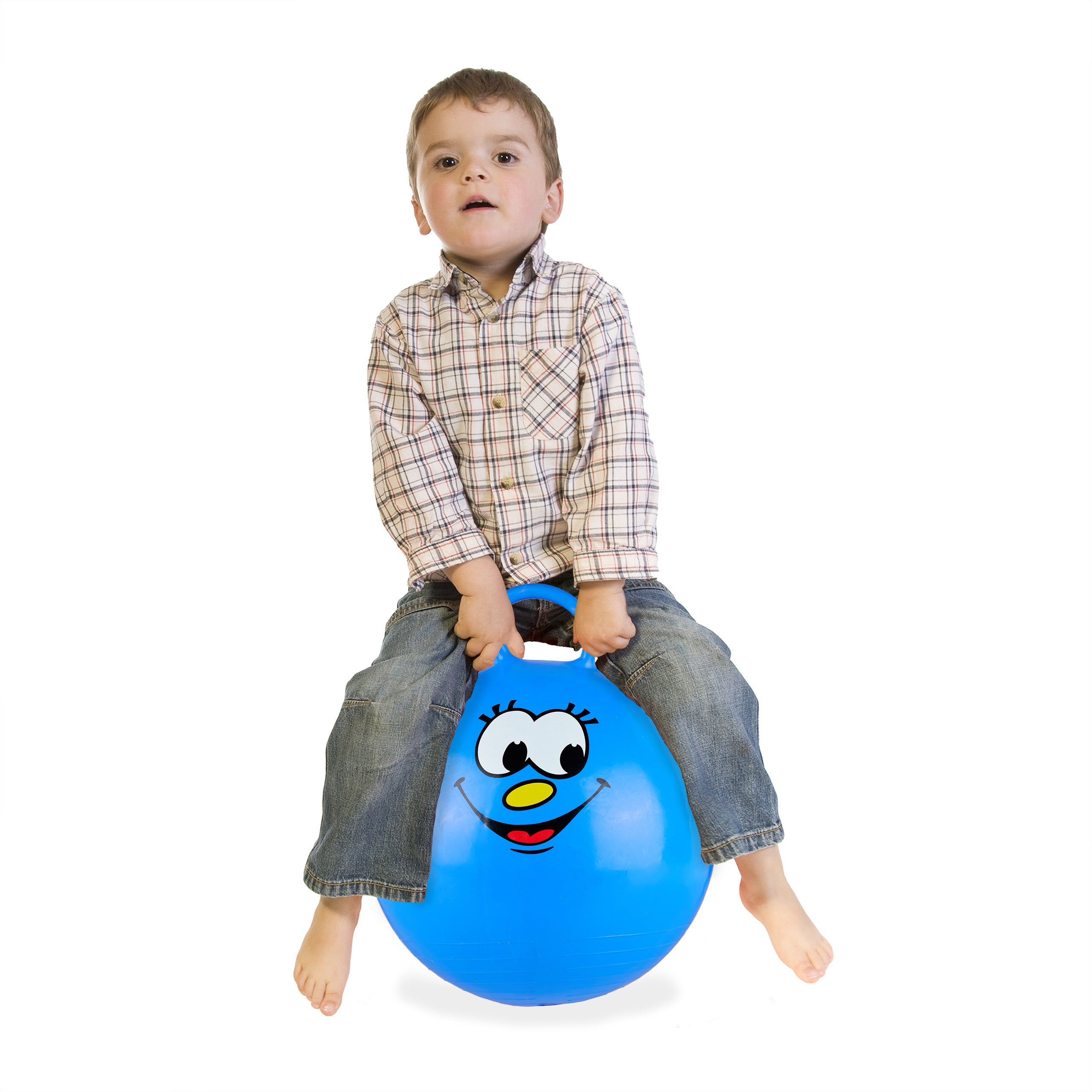 Palla Rimbalzante Con Maniglia Per Bambini E Adulti – Resistente, Portata 300 Kg, Include Pompa, Blu/rosa