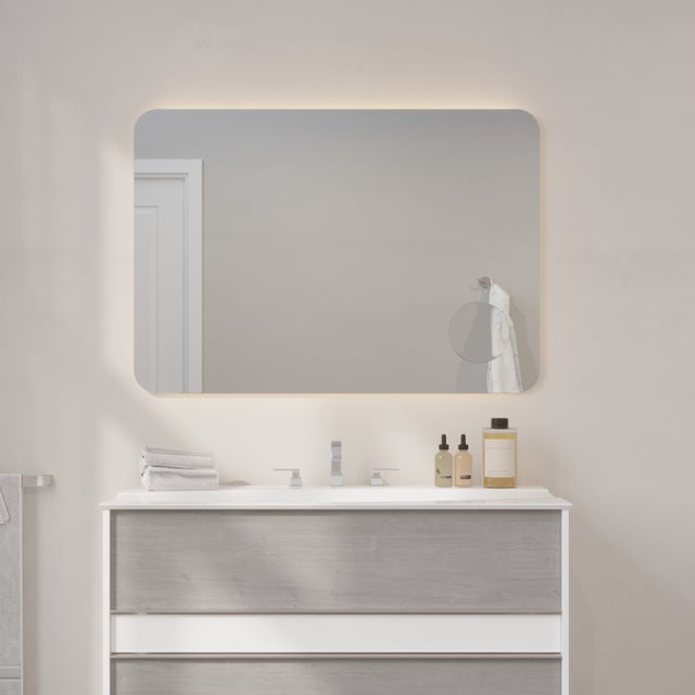 Miroir lumineux anti-buée CELESTE 1000 - Lentille droite - 700 x 1000 mm - FABRICATION FRANÇAISE - AURYS NORMANDIE