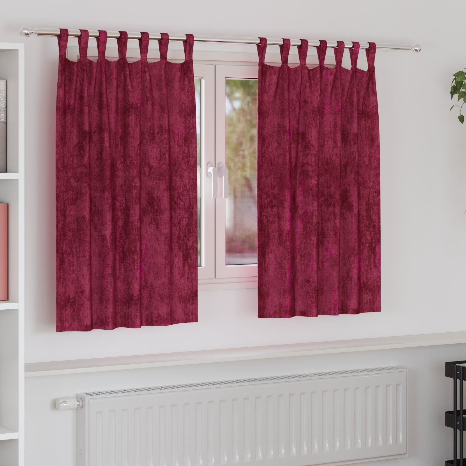 Zasłony z weluru 2 pcs Czerwone wino 140 x 140 cm Aksamit vidaXL
