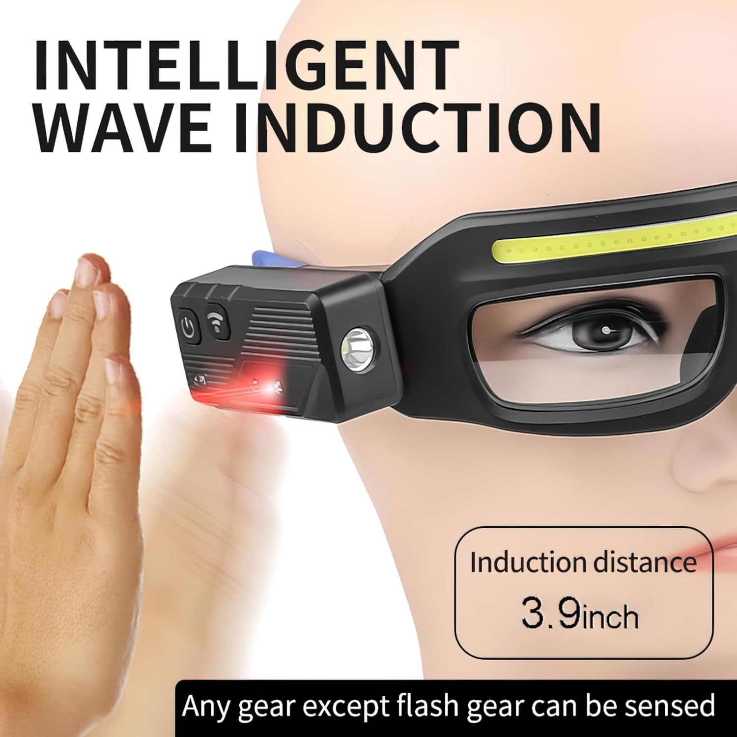Lot de 3 Lunettes lumineuses LED rechargeables – capteur de mouvement, tactile, mains libres. - 3