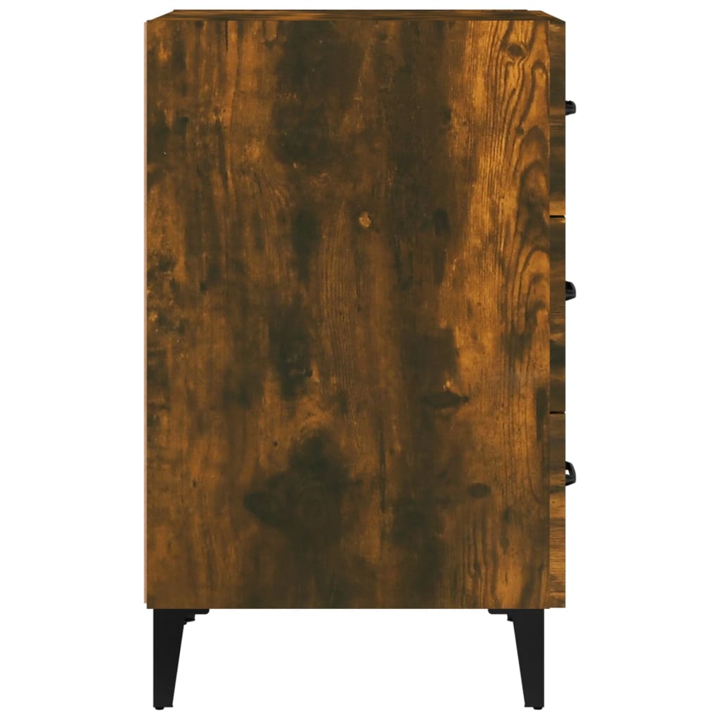 vidaXL Table de chevet chêne fumé 40x40x66 cm bois d'ingénierie - 4