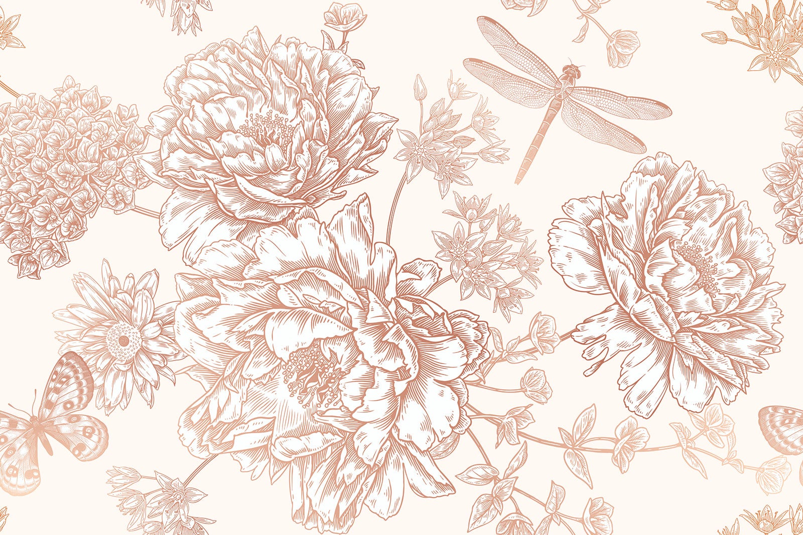 Crédence adhésive sticker décoratif pour cuisine - Fleurs papillons - Adhésif MAT - 90x135 cm - 2