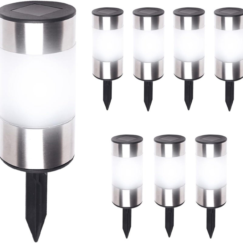 Zestaw 8 solarnych lamp ogrodowych Design INOX 2 w 1