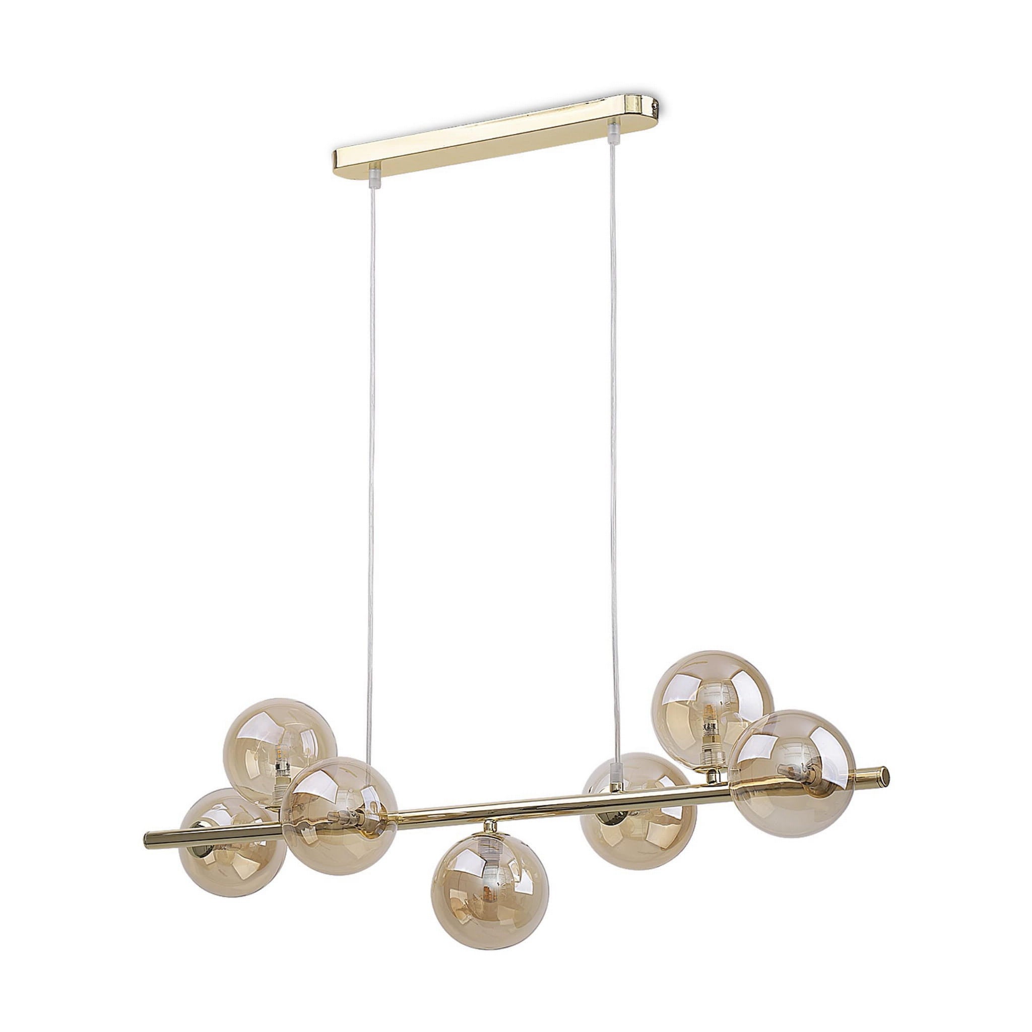 Lampa wisząca Estera złoto-bursztynowy 7xG9x6W wym: 153 x 27 x 90 cm szkło TK Lighting