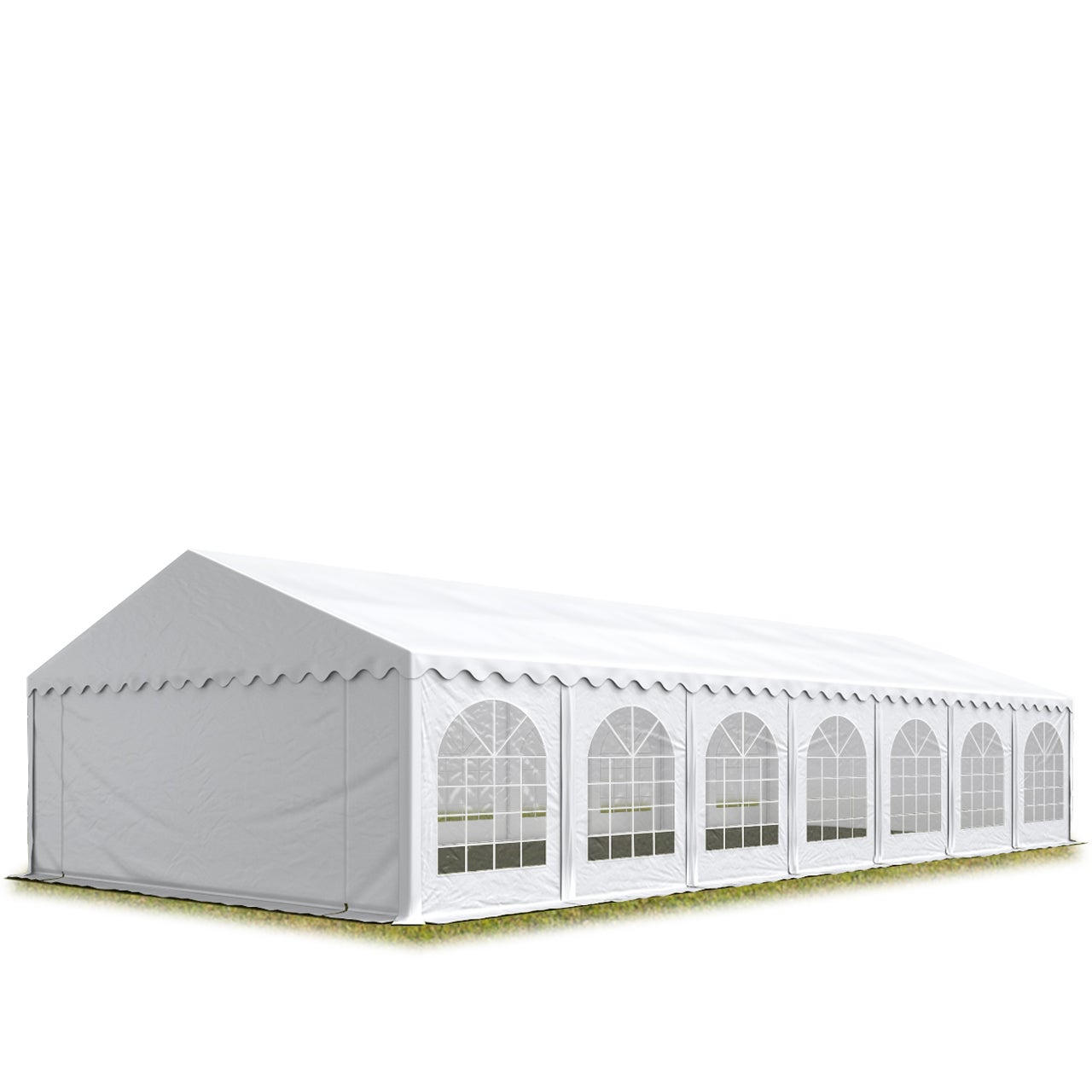 namiot festynowy / namiot imprezowy 6×14 m PREMIUM, trudnopalny, wysokiej jakości plandeka PVC 750 N, biały, 100% wodoodporny, z ramą podłogową