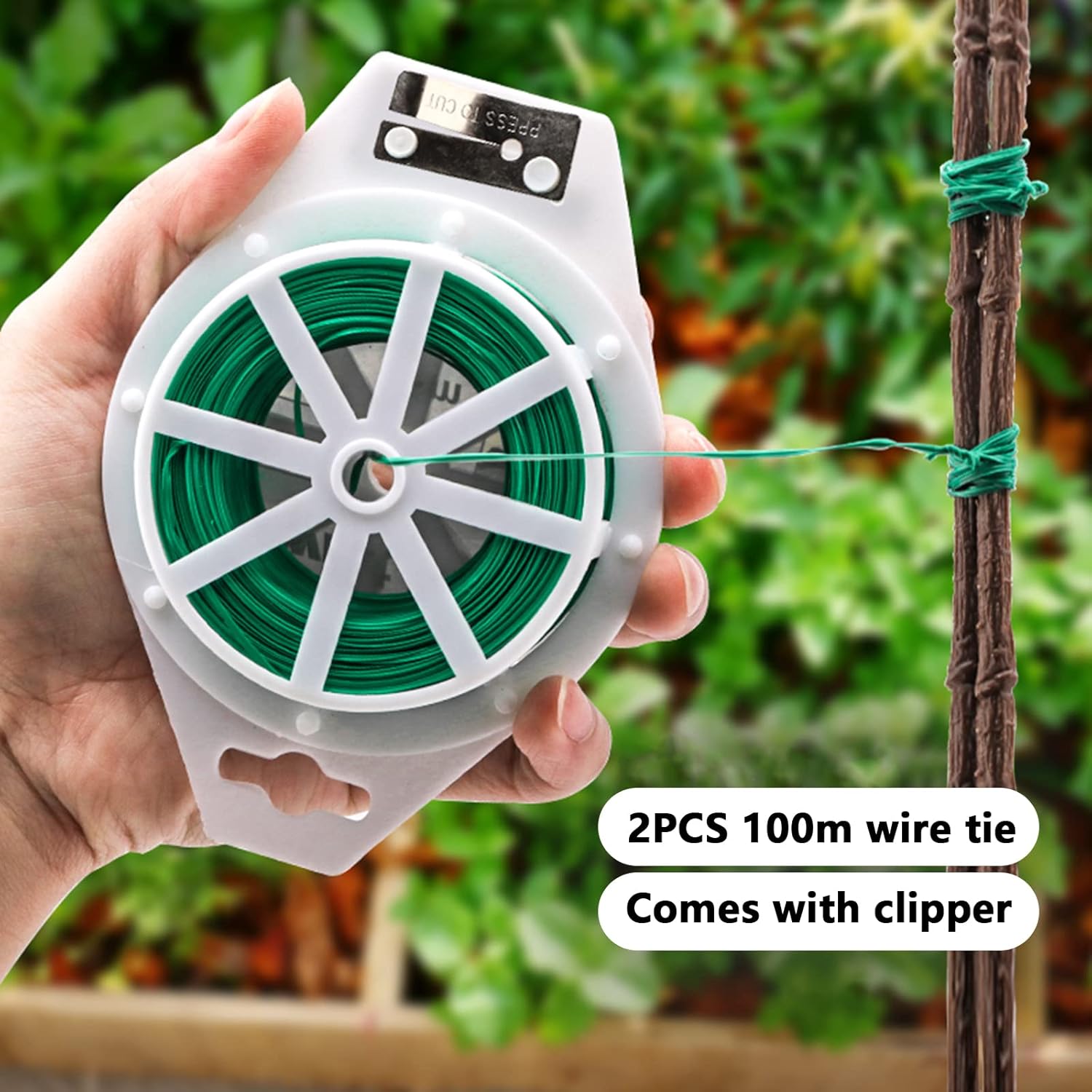 100M Ligatures pour Plantes 2 Pièces Fil de Jardinage Polyvalents Attaches de Jardin Plantes de Jardin Ties pour Arbres et Plantes - 2