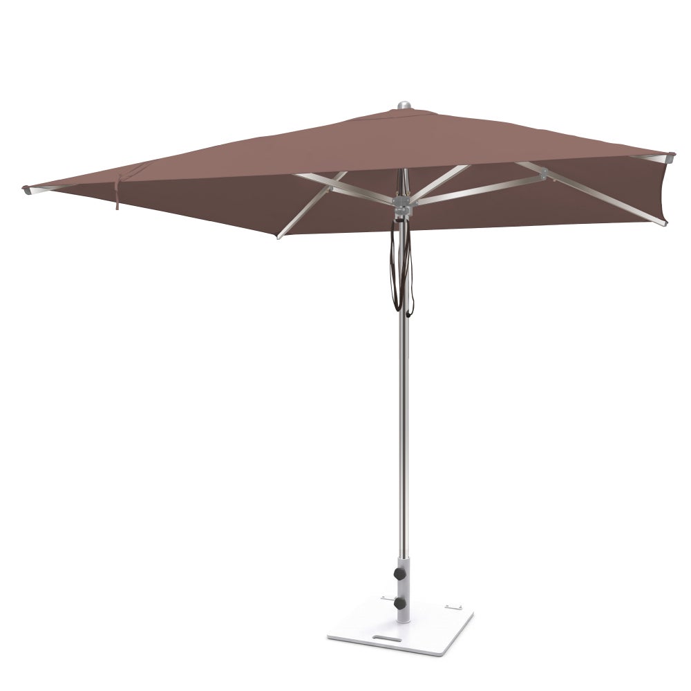 IASO Basics Arles – Parasol carré 2,5 x 2,5 m, toile couleur terre cuite, structure finition aluminium anodisé - 2