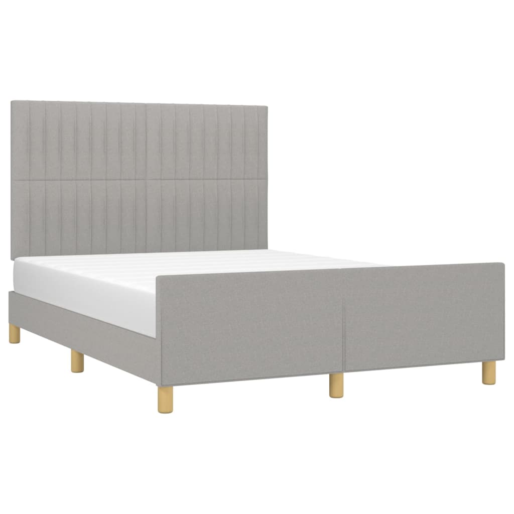 Cadre de lit sans matelas gris clair 140 x 200 cm tissu - 3