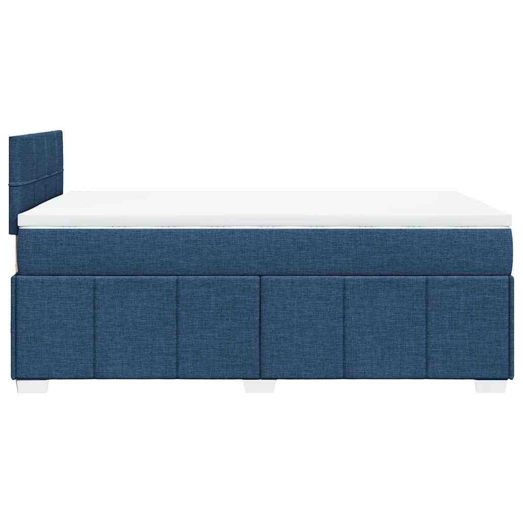 Maison Exclusive - Sommier à lattes de lit avec matelas Bleu 120x200 cm Tissu - 5