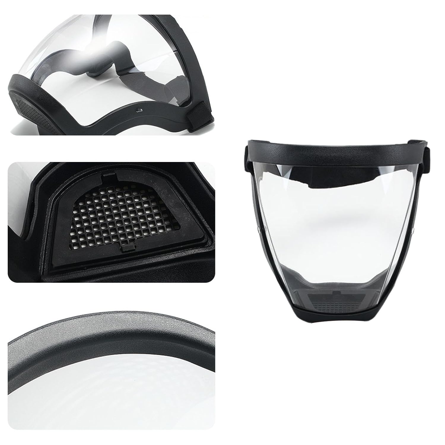 Masque de protection intégral du visage anti-buée avec sangle réglable - Équipement de protection de sécurité pour frapper l' sur le lieu de travail - 4
