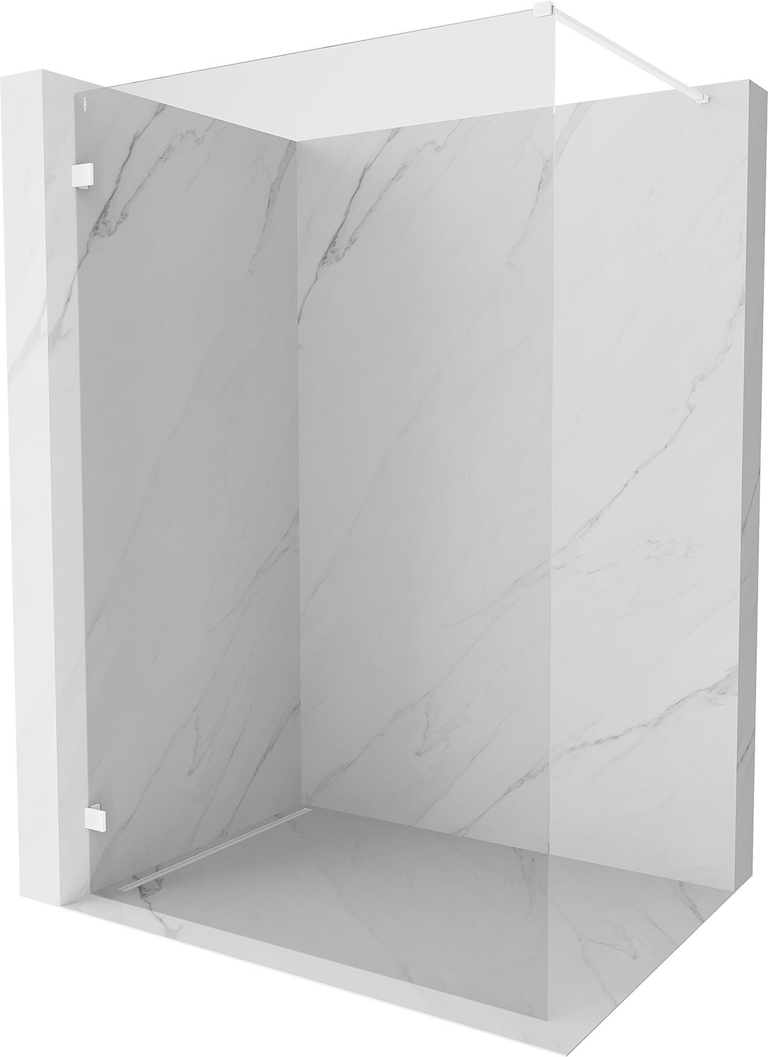 Mexen Lunar ścianka prysznicowa Walk-in lewa 70 x 200 cm, transparent 8 mm, biała - 830-070-000-20-00-L