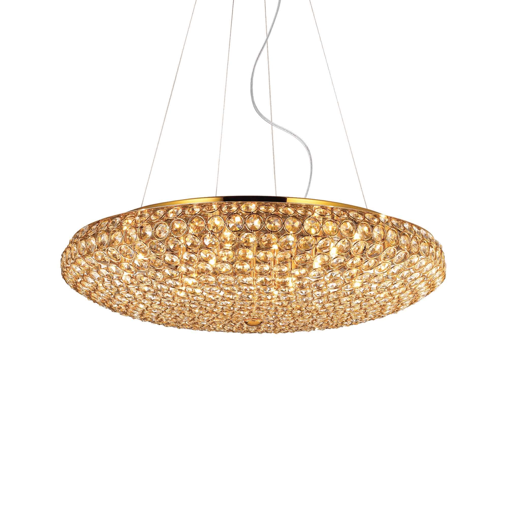 Ideal Lux  Suspension Dorée En Cristal King 12 Ampoules , Leroy Merlin