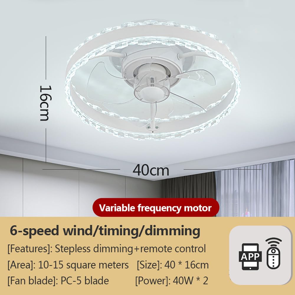 Ventilatore Soffitto Con Luce Surtime 122cm - Motore DC Silenzioso, Telecomando/APP, 6 Velocità, Reversibile, Bianco - Foto 10