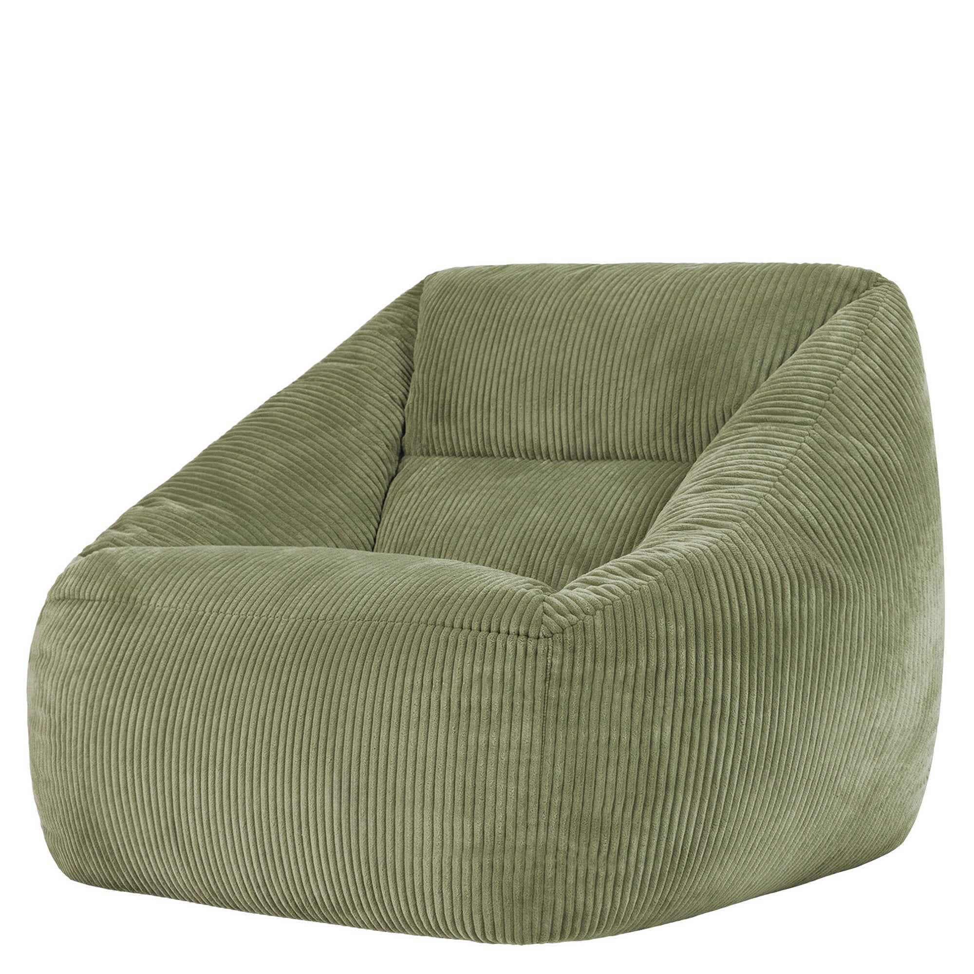 Pouf fauteuil avec repose-pied carré Icon velours côtelé vert sauge 97x84cm Oeko-Tex® - 5