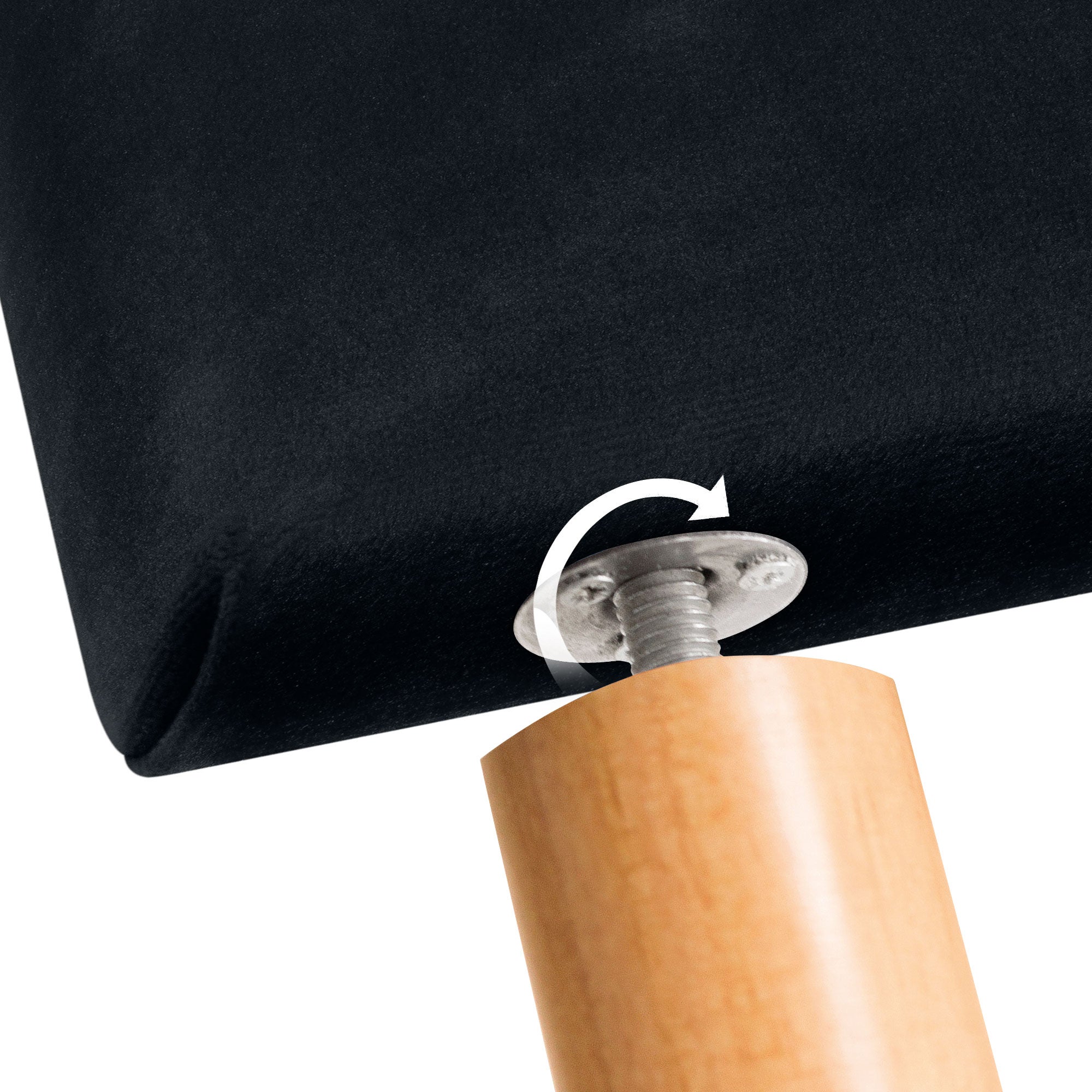 DHOME Testiera in velluto liscio con bottoni e gambe alta gamma moderna testiera imbottita per letto di lusso camera da (Noir, 135x105cm) - 6