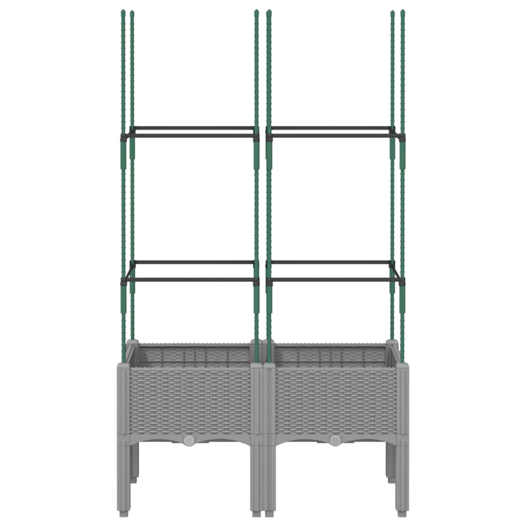 Maison Exclusive - Vaso/floreira jardim c/ treliça 80x40x142,5cm PP cinzento-claro - 3