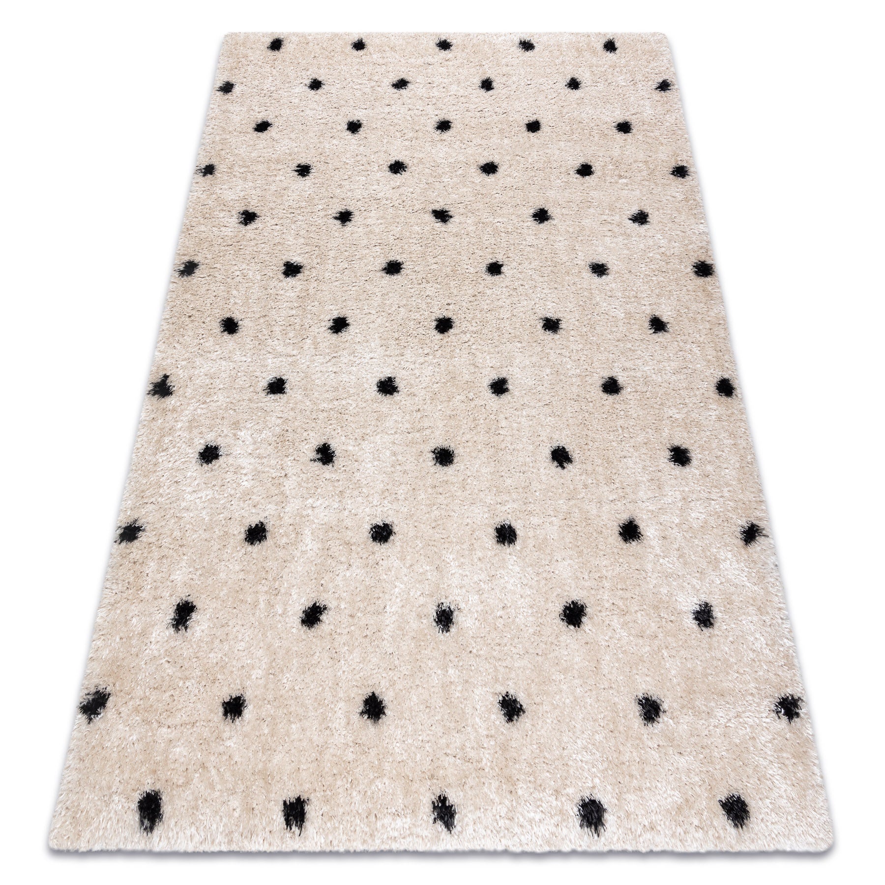 Dywan FLUFFY 2370 shaggy kropki - krem / antracyt 180x270 cm