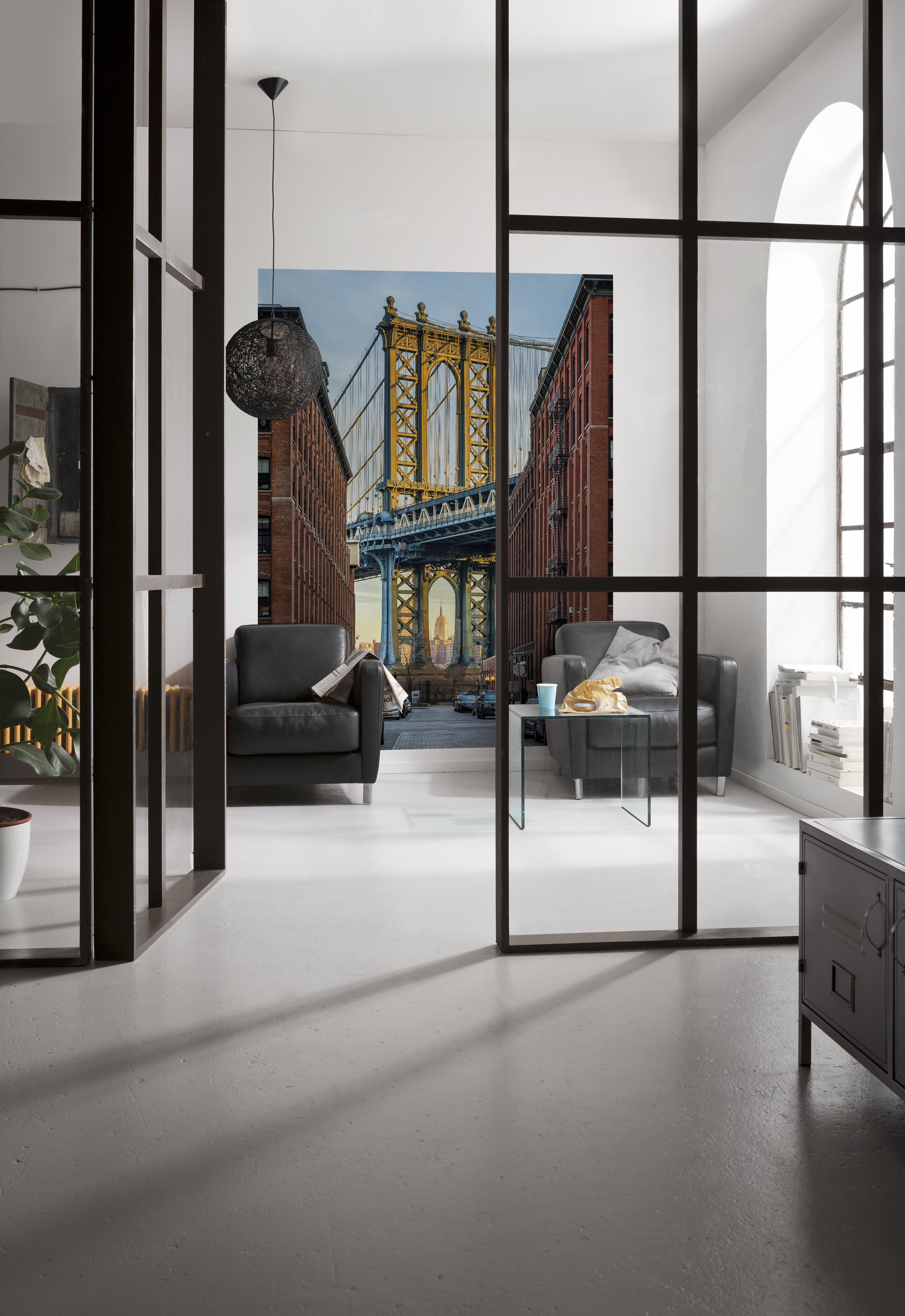 Fototapeta Brooklyn czarno-biały brązowym,żółtymIniebieskim - 184 x 248 cm - SANDERS &amp; SANDERS