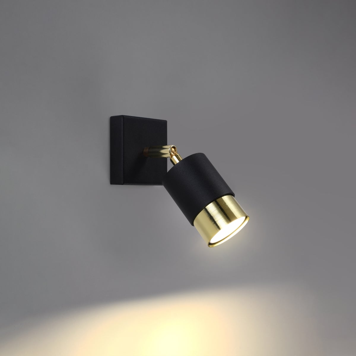 Kinkiet ALVOR czarny/złoty LED 3000K - 8x17.5x16cm Sollux