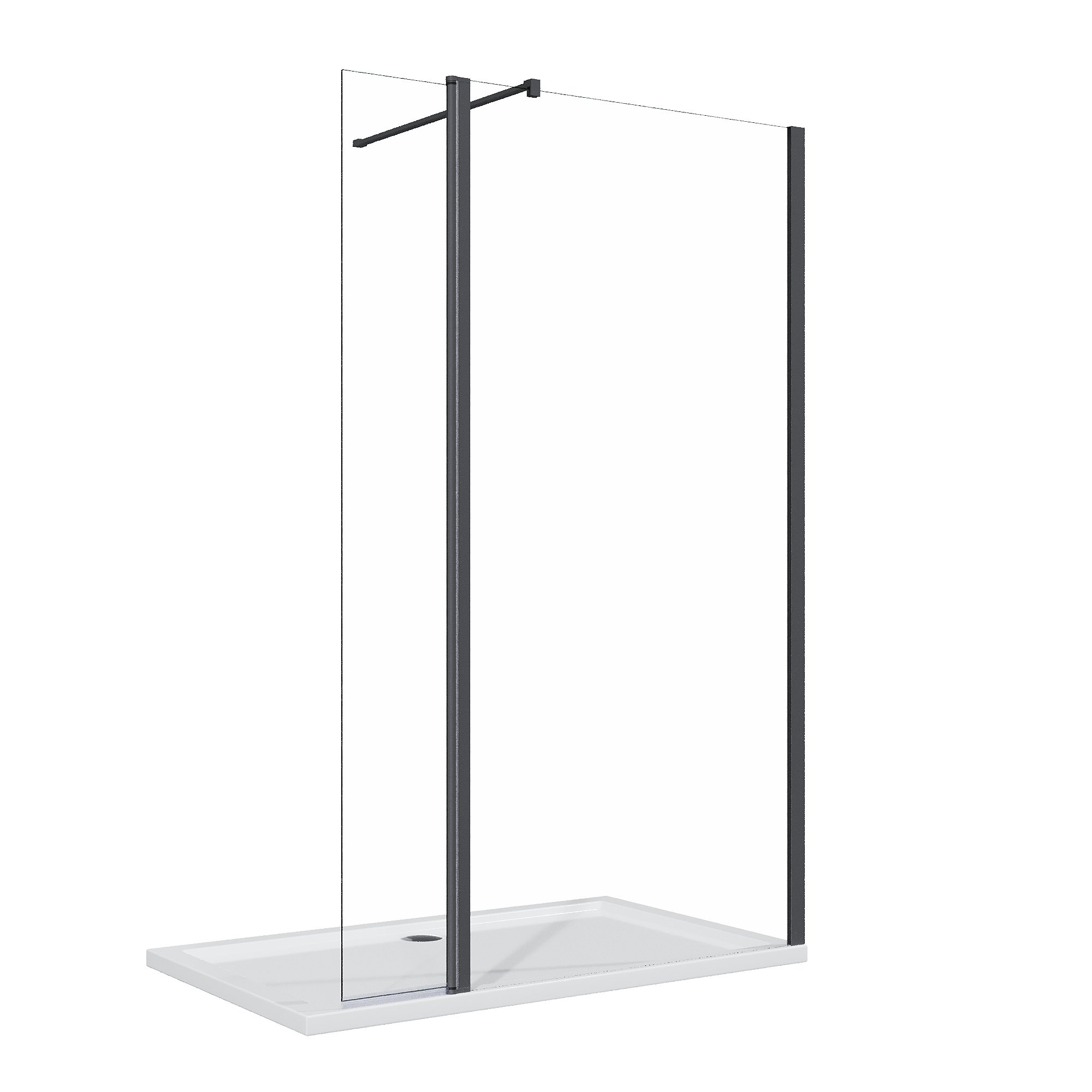Accessoire pour douche de plain-pied, paroi latérale pivotante de 30cm ...