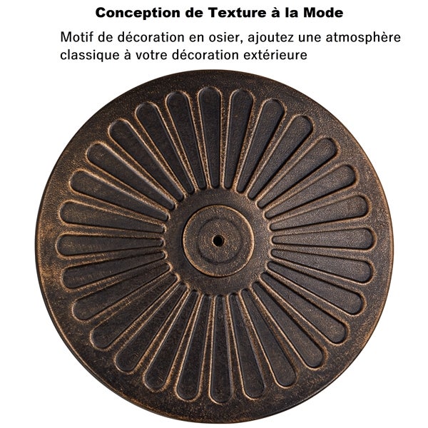 Pied de Parasol Rond de 44,5cm de Diamètre Parasol en Résine de 10 kg Yaheetech - 5