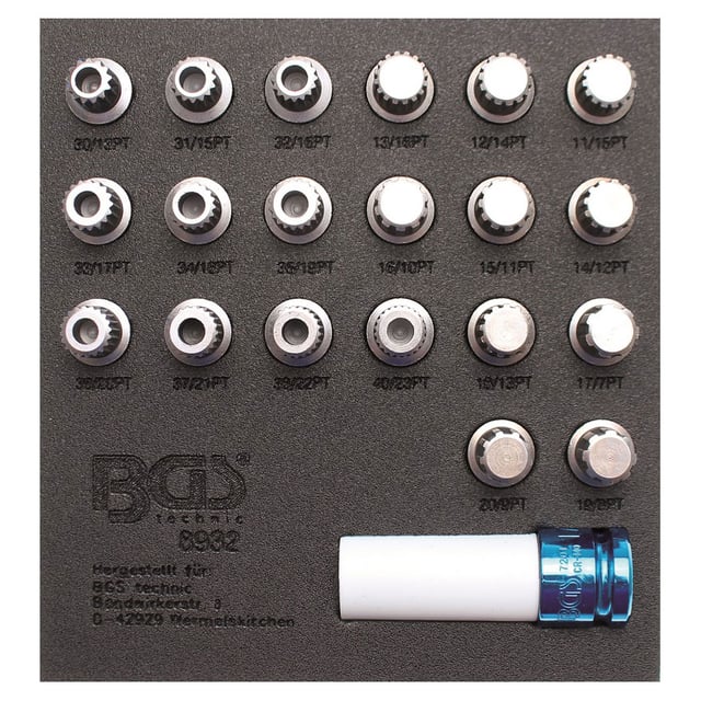 EXTRACTEURS D'ECROU ANTIVOL BMW BGS TECHNIC 21 PIECES