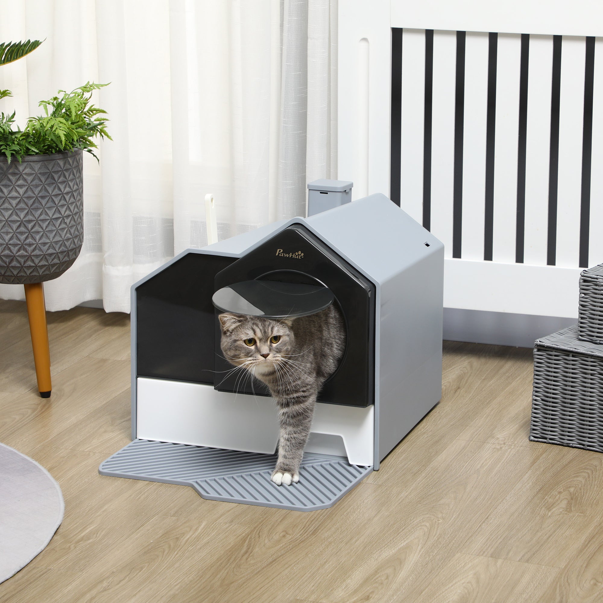 Kit D'apprentissage Toilette Pour Chat - Siège Anti-fuites, Non Collant, Pour Appartement Ou Salle De Bain (39x36,5 Cm) - 14