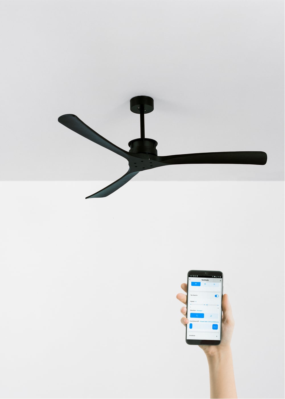 WIND LARGE DC - Ventilateur de Plafond 40W Silencieux XL Ø152 cm - Sans Lumière et avec WIFI - 2