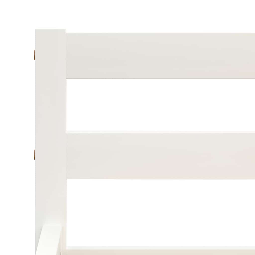 Cadre de lit sans matelas blanc bois de pin massif 160 x 200 cm - 5