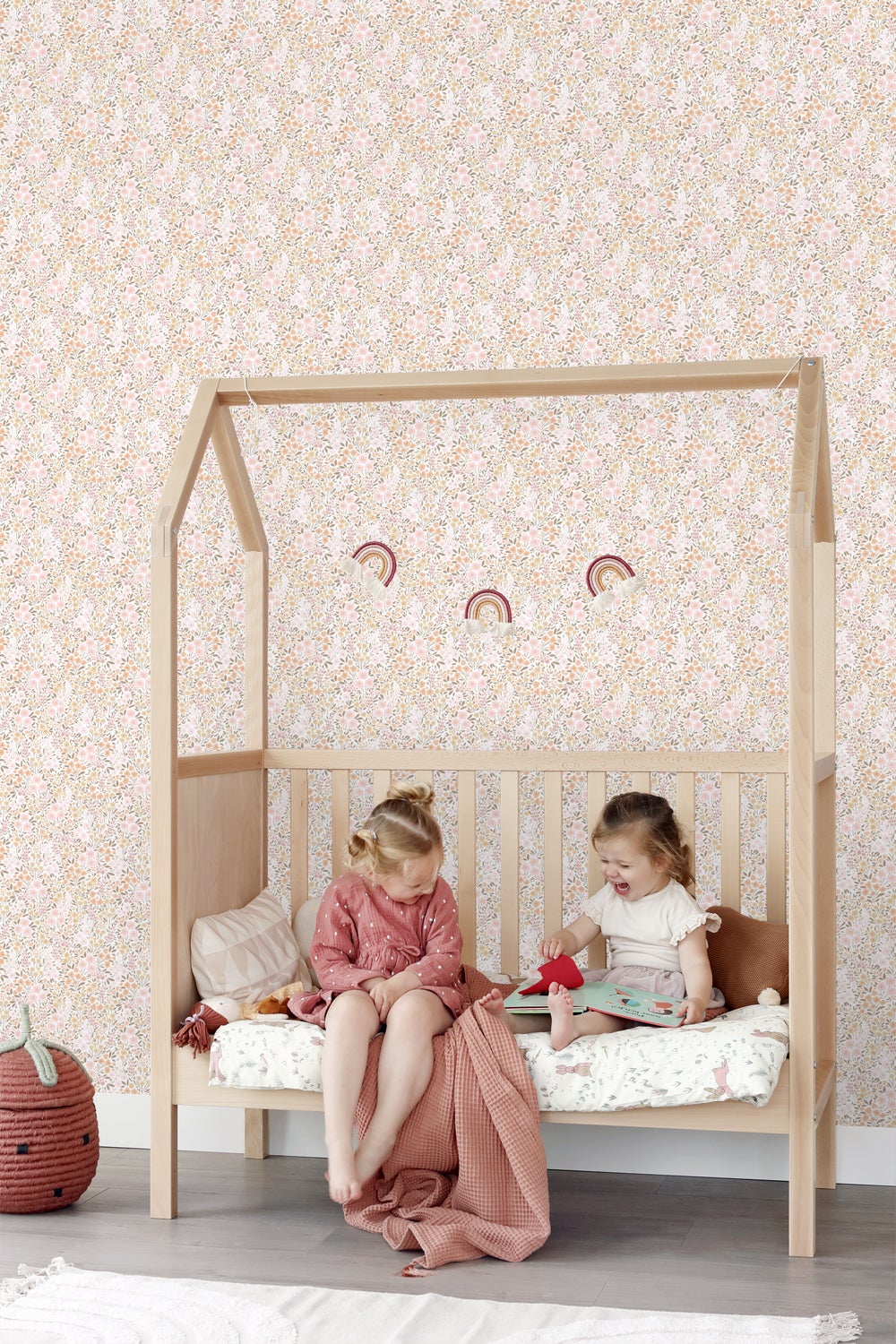 Papier peint fleurs rose clair et beige - 53 cm x 10.05 m - ESTAhome - 7