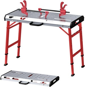 Relaxdays Banco Da Lavoro Officina, Tavolo Pieghevole, Fino 100 Kg, 4 - Foto 11